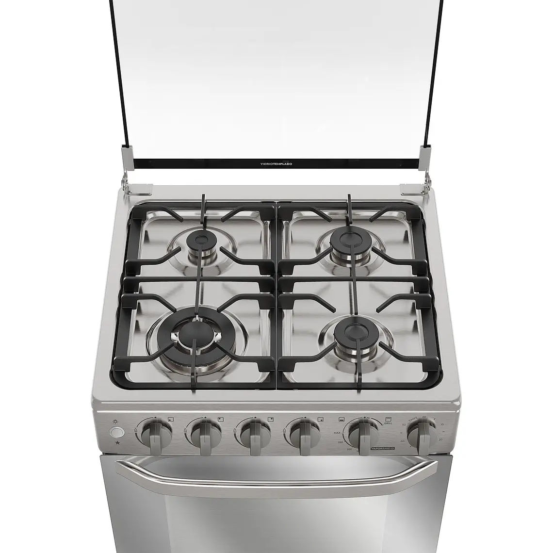 Cocina a Gas 4 Platos Electrolux Efficient VaporBake, Triple Llama y Grill FE4SXC Inox 4