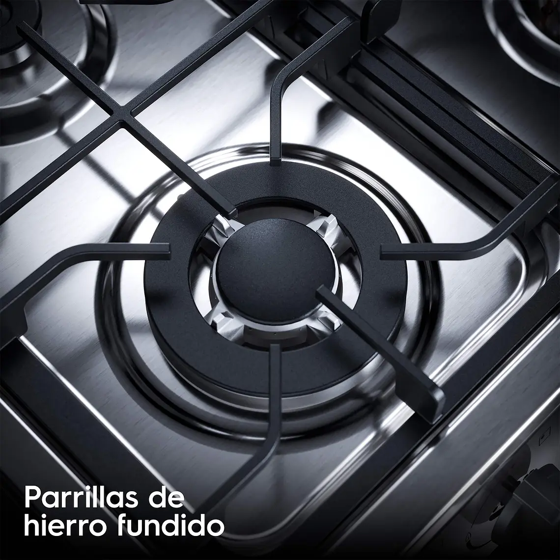 Cocina a Gas 4 Platos Electrolux Efficient VaporBake, Triple Llama y Grill FE4SXC Inox 5