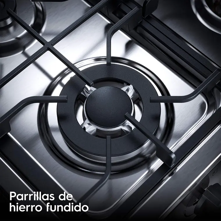 Cocina a Gas 4 Platos Electrolux Efficient VaporBake, Triple Llama y Grill FE4SXC Inox 5