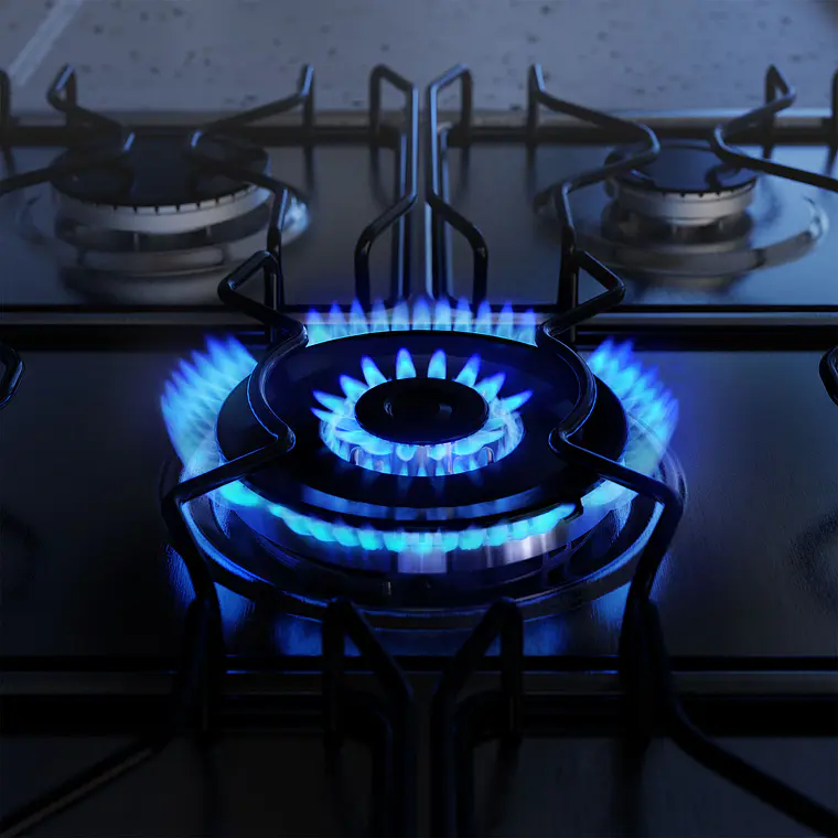 Cocina a Gas 4 Platos Electrolux Efficient VaporBake, Triple Llama y Grill FE4SXC Inox 6