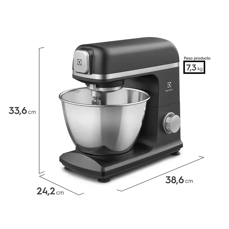 Batidora Planetaria Electrolux 5L 6 Velocidades 800W KMP70 Gris 2