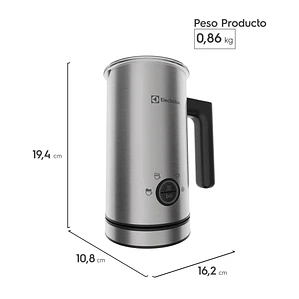 Espumador de Leche Electrolux 300ml 460W EMF10 Acero Inoxidable