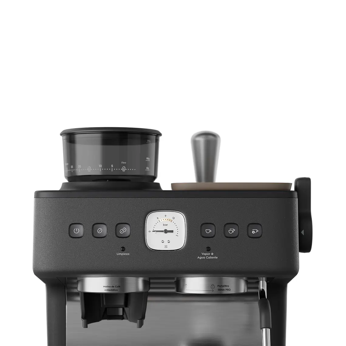 Cafetera Espresso Barista Electrolux 3L Molinillo Vaporizador Leche 2200W ECM90 Gris 3