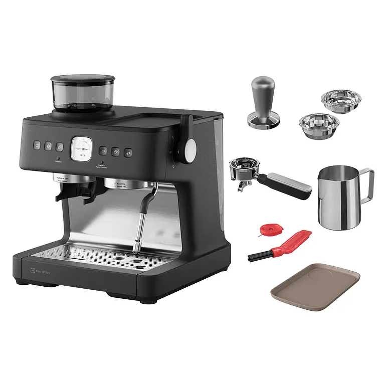 Cafetera Espresso Barista Electrolux 3L Molinillo Vaporizador Leche 2200W ECM90 Gris 5
