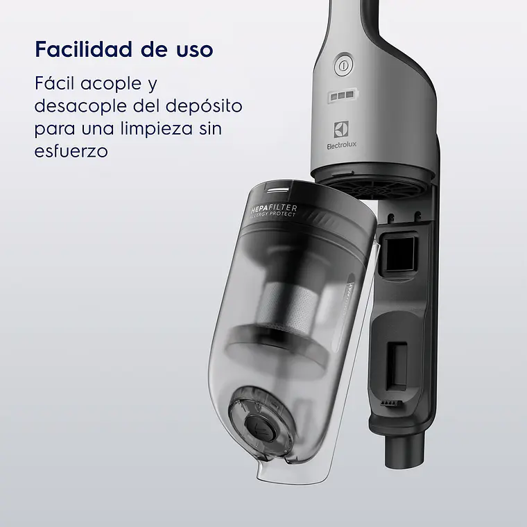 Aspiradora Vertical Inalámbrica Electrolux Ergorapido Ciclonica Efficient 2 en 1 ERG018 Gris 8
