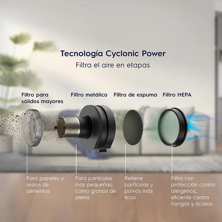 Aspiradora Vertical Inalámbrica Electrolux Ergorapido Ciclonica Efficient 2 en 1 ERG018 Gris 9