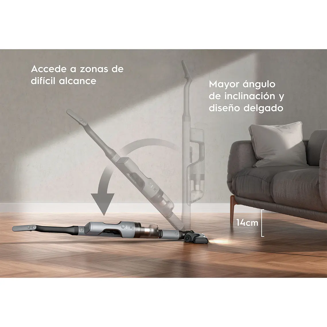 Aspiradora Vertical Inalámbrica Electrolux Ergorapido Ciclonica Efficient 2 en 1 ERG018 Gris 10