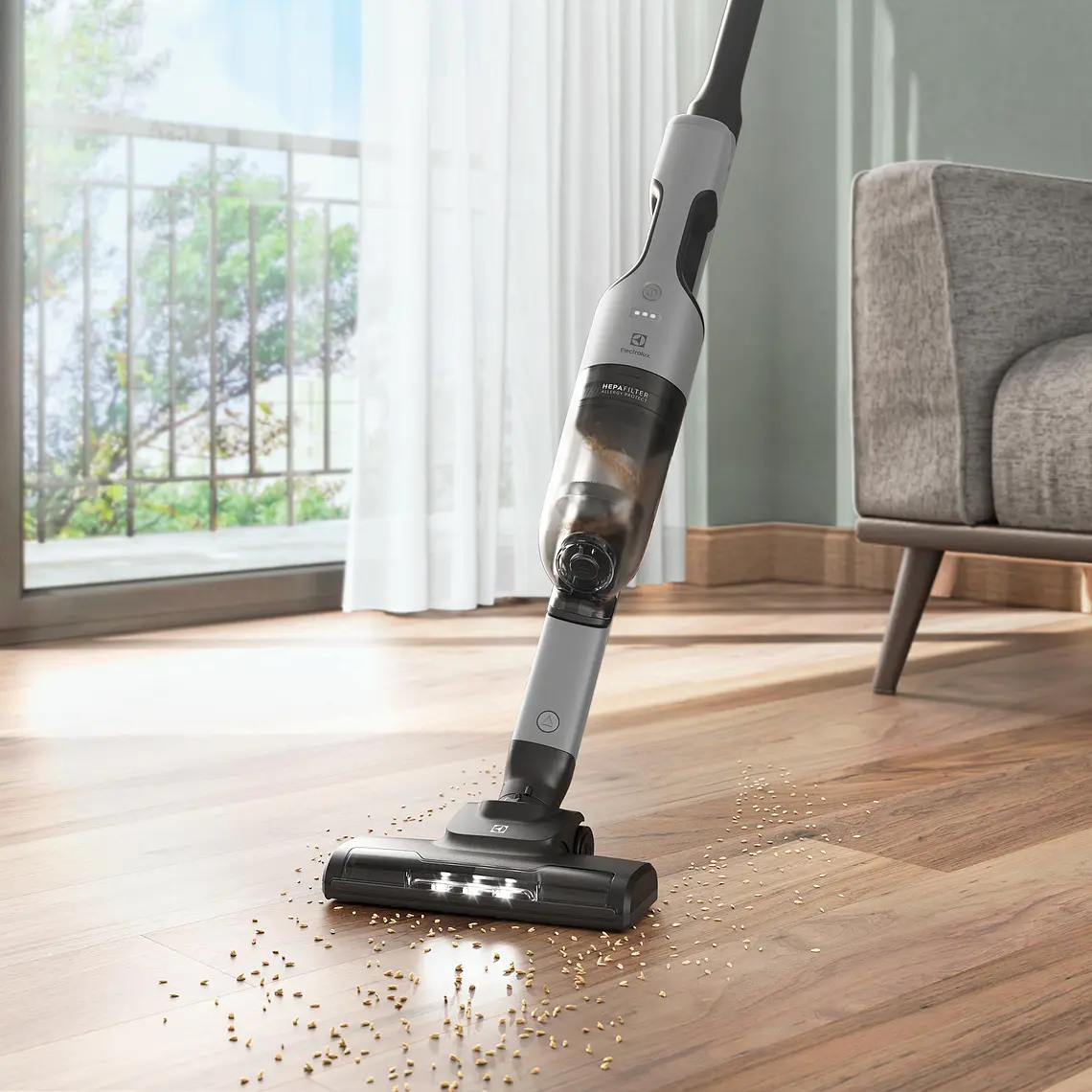 Aspiradora Vertical Inalámbrica Electrolux Ergorapido Ciclonica Efficient 2 en 1 ERG018 Gris 11