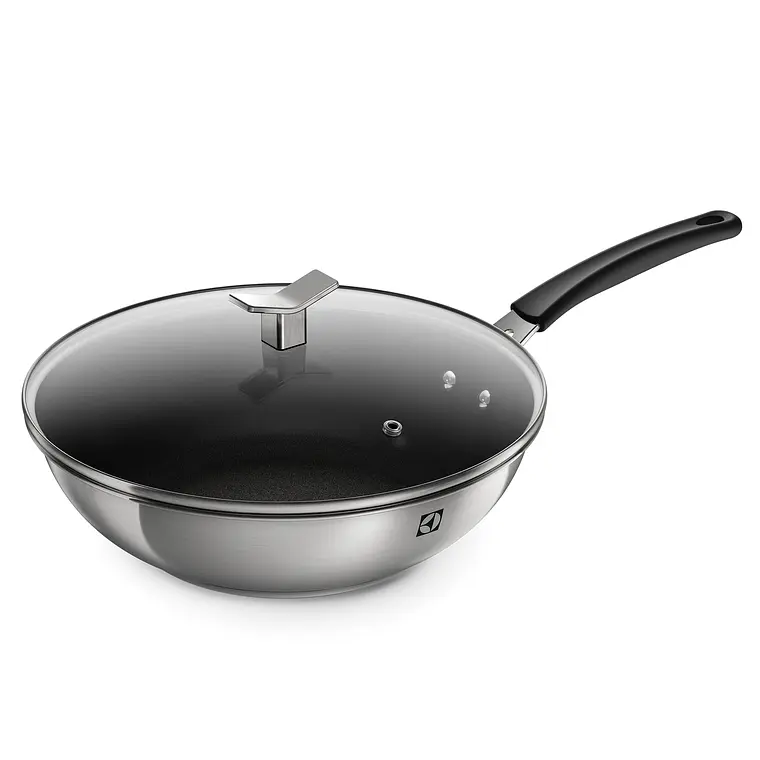 Wok Antiadherente con Tapa de Vidrio Electrolux 28 cm 1
