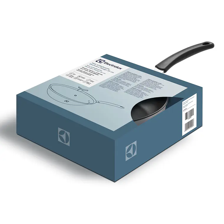 Wok Antiadherente con Tapa de Vidrio Electrolux 28 cm 5
