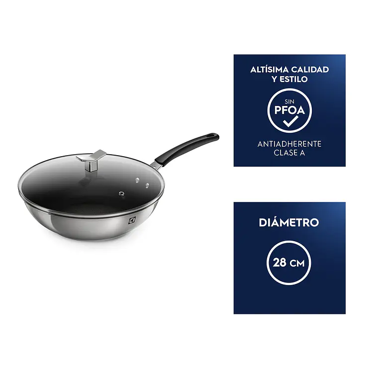 Kit Sartén 20 cm + Wok Antiadherente 28 cm Electrolux 3