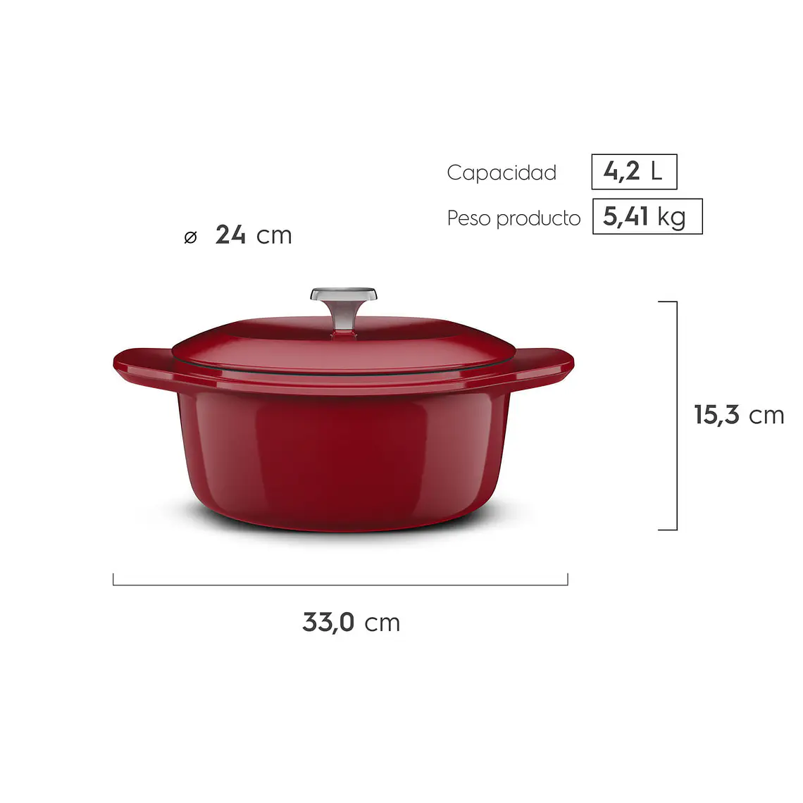 Olla de Hierro Fundido Esmaltado Electrolux Expert 24 cm 2