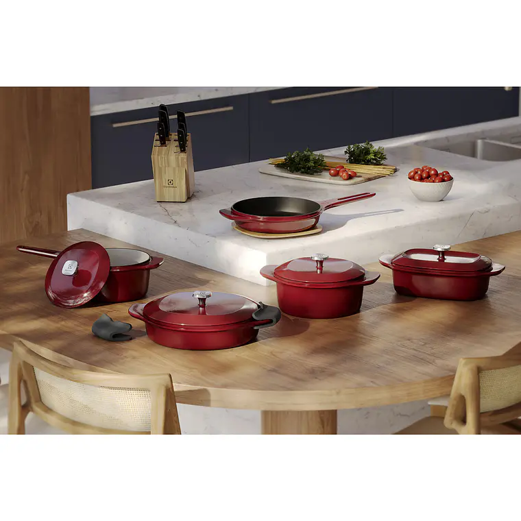 Wok de Hierro Fundido Esmaltado Electrolux Expert 30 cm 5