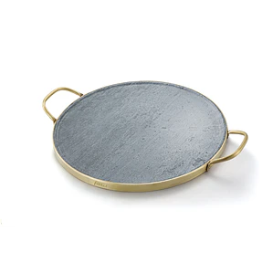 Piedra para Pizza Fensa Piedra con Asas de Cobre