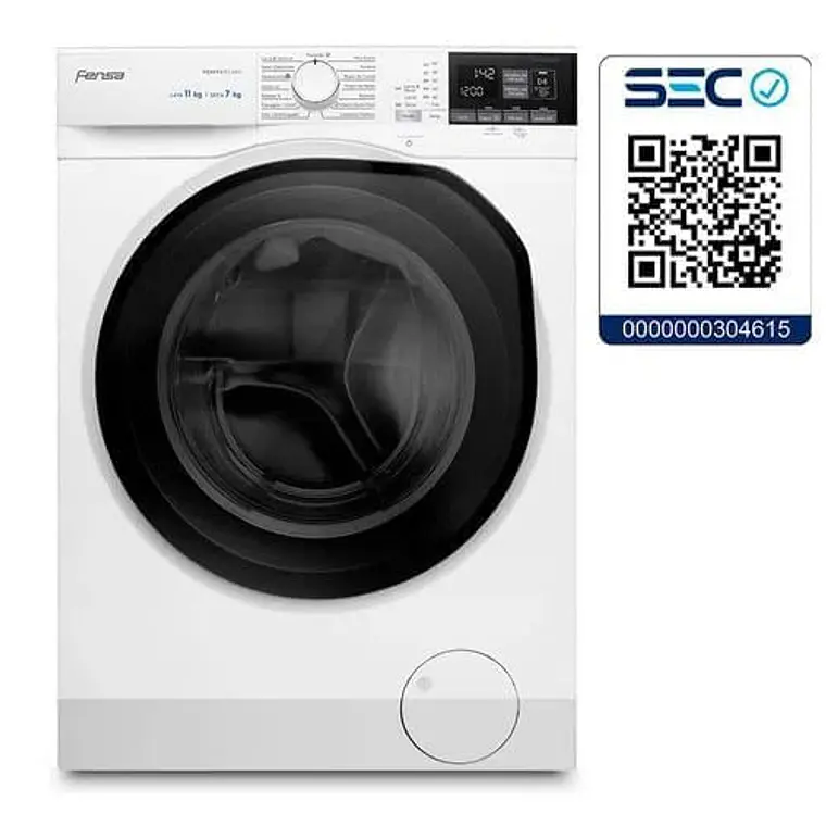 LAVADORA SECADORA FENSA 11KG CARGA FRONTAL LAVADO INTELIGENTE Y ULTRAMIX 11WD BLANCA 8