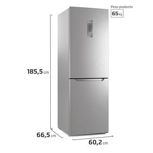 REFRIGERADOR FENSA 322L NO FROST BOTTOM FREEZER CON PUERTA REVERSIBLE DB60S INOX