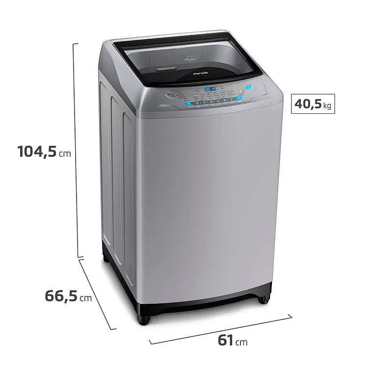 LAVADORA AUTOMÁTICA FENSA 16KG CARGA SUPERIOR CONTROL TIEMPO PREMIUM CARE 16SZ GRIS 4
