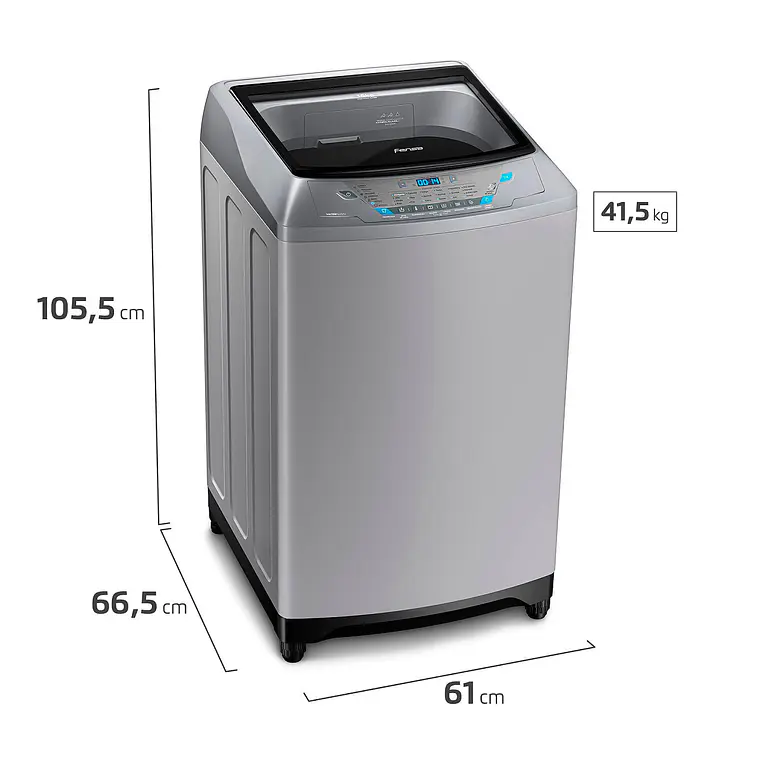 LAVADORA AUTOMÁTICA FENSA 18KG CARGA SUPERIOR CONTROL TIEMPO PREMIUM CARE 18SZ GRIS 2