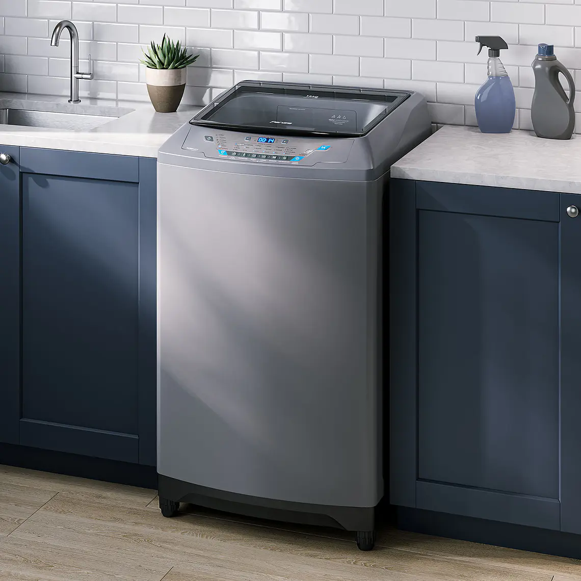 LAVADORA AUTOMÁTICA FENSA 18KG CARGA SUPERIOR CONTROL TIEMPO PREMIUM CARE 18SZ GRIS 3