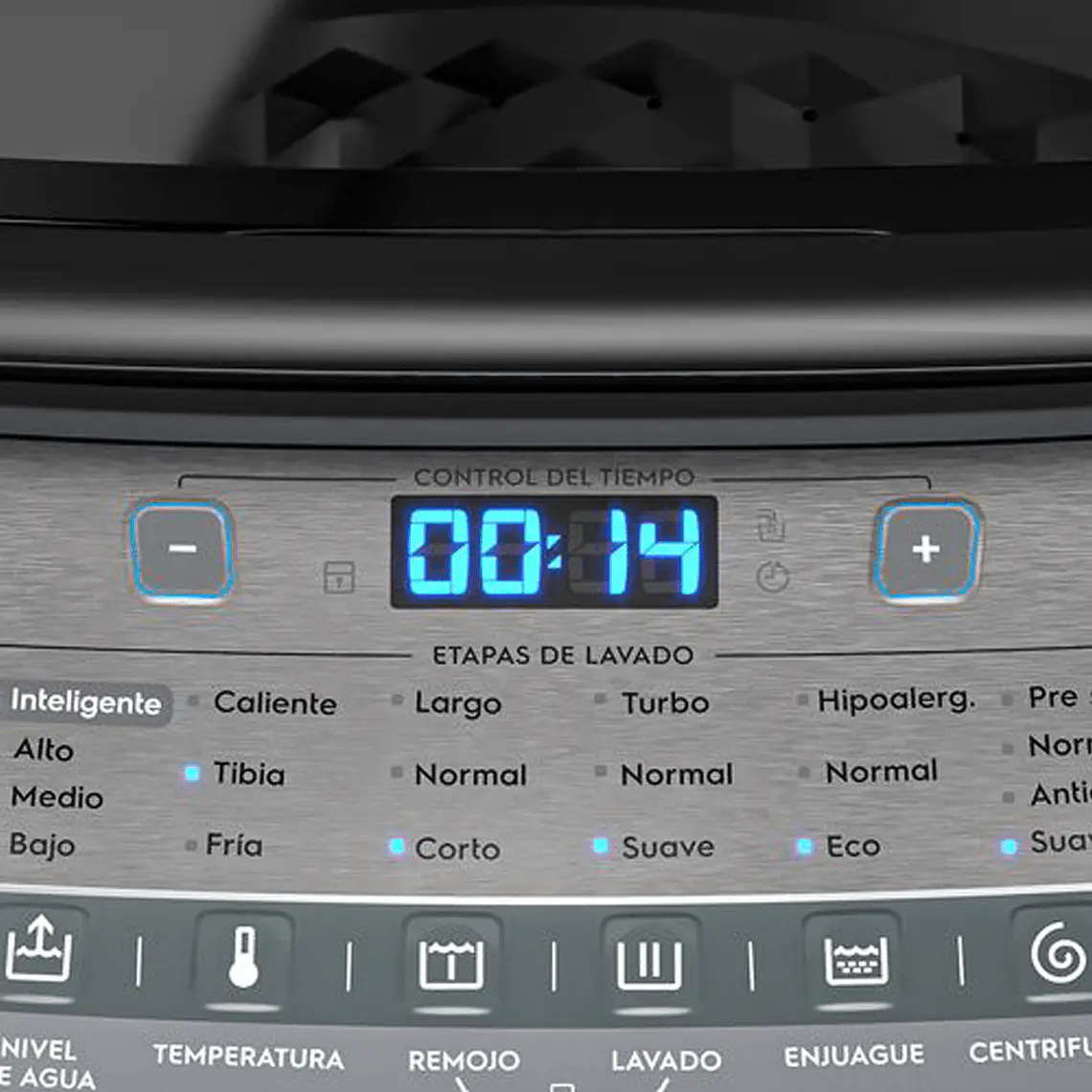 LAVADORA AUTOMÁTICA FENSA 18KG CARGA SUPERIOR CONTROL TIEMPO PREMIUM CARE 18SZ GRIS 5