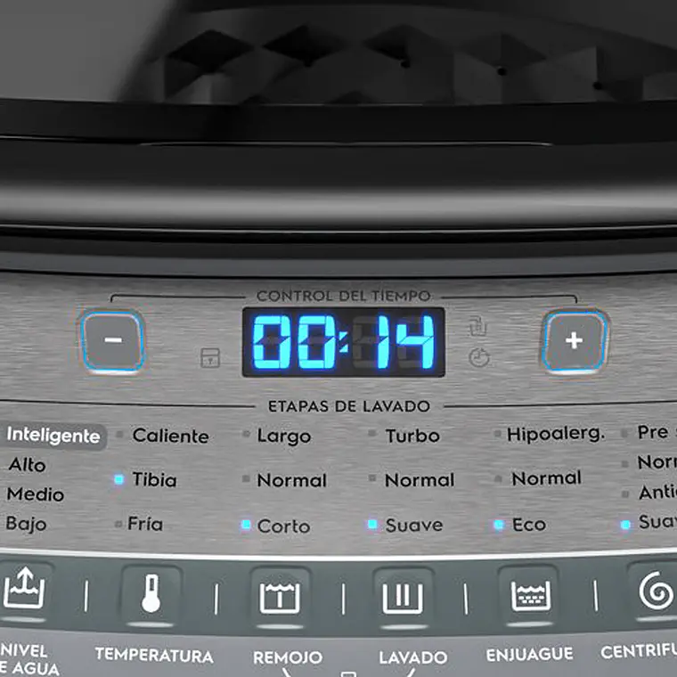 LAVADORA AUTOMÁTICA FENSA 18KG CARGA SUPERIOR CONTROL TIEMPO PREMIUM CARE 18SZ GRIS 5