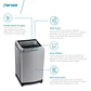 LAVADORA AUTOMÁTICA FENSA 18KG CARGA SUPERIOR CONTROL TIEMPO PREMIUM CARE 18SZ GRIS - Miniatura 9