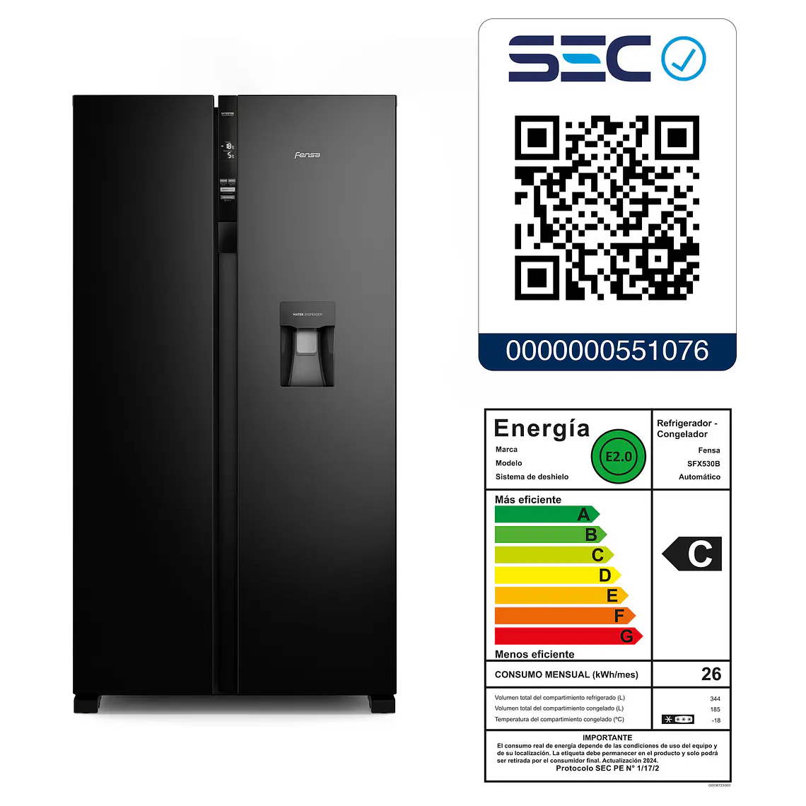Refrigerador SFX530B 525L No Frost Side by Side Inverter Black AutoSense Multiflow - Fensa 11