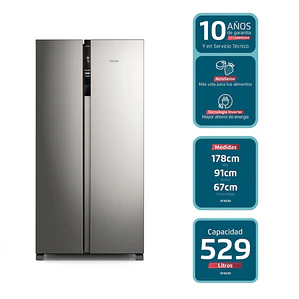 REFRIGERADOR FENSA 525L NO FROST SIDE BY SIDE INVERTER CON AUTOSENSE SFX530 INOX