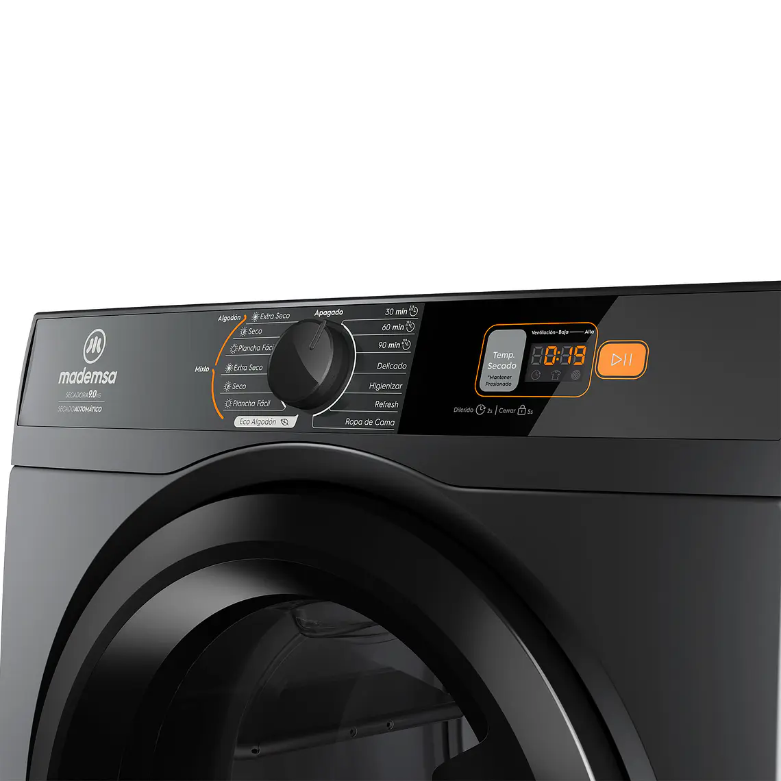 Secadora de Ropa Mademsa 9kg Carga Frontal 9DSZG Ónix Gris 4