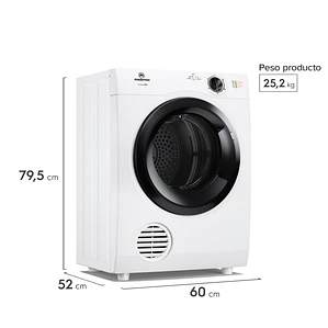 Secadora de ropa 7Kg carga frontal blanca | Mademsa