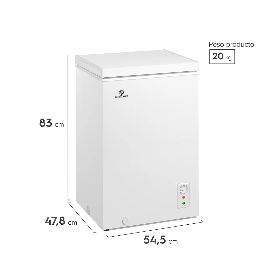 Congelador Dual Horizontal 96L Blanco 2