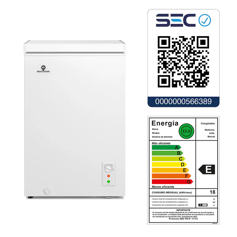 Congelador Dual Horizontal 96L Blanco 10