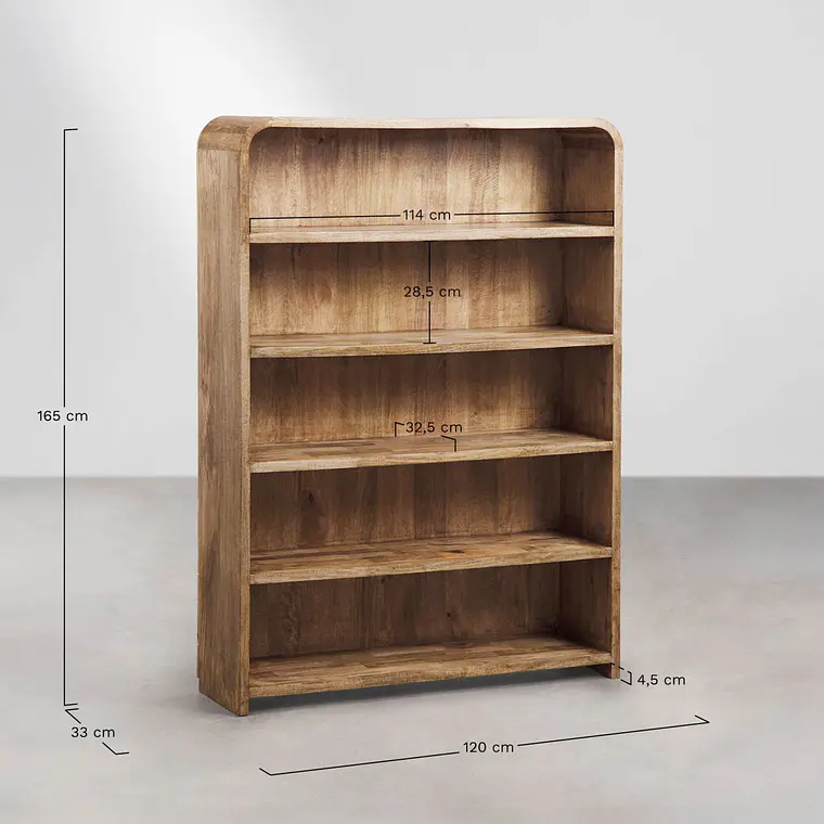 Estantería 165 cm en madera de mango Salma 11