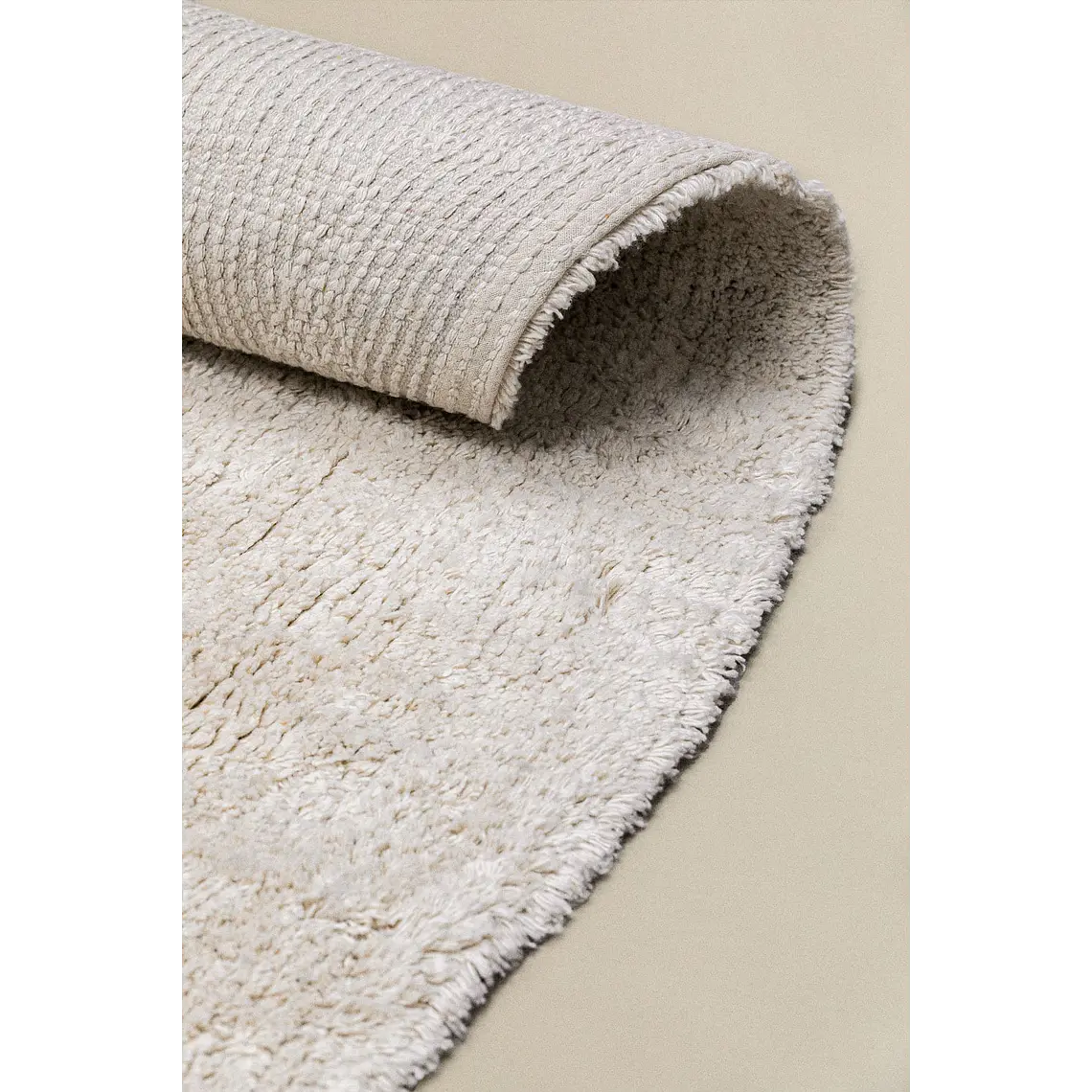 Alfombra irregular 250x290 cm en algodón beige crema Kaia 3