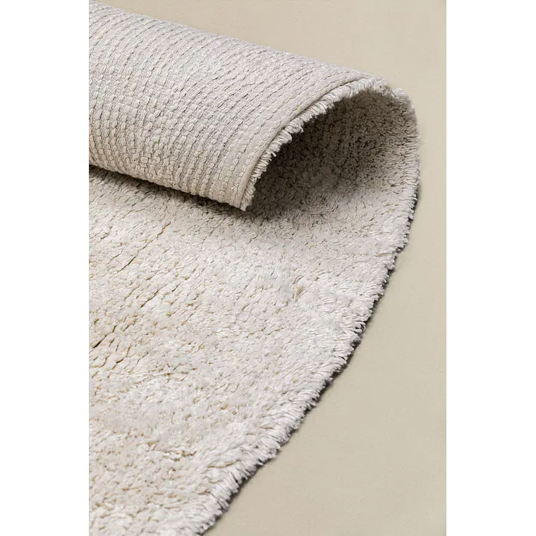 Alfombra irregular 250x290 cm en algodón beige crema Kaia 3