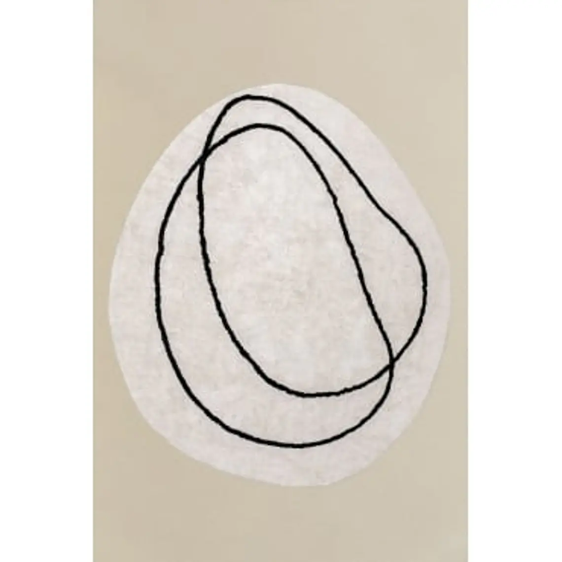 Alfombra irregular 250x290 cm en algodón beige crema Kaia 4