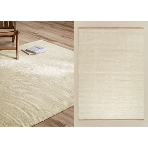 Alfombra rectangular 160x230 cm en poliéster y yute Lumea
