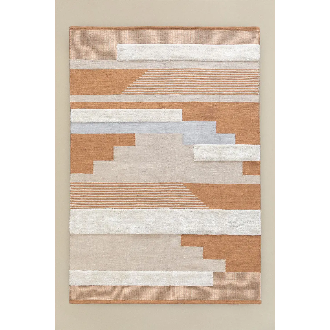 Alfombra rectangular 160x230 cm en polietileno colores naturales Rhea 1