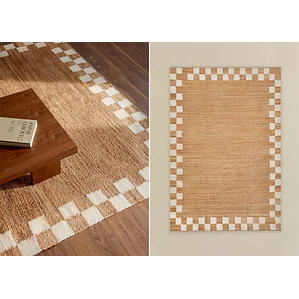 Alfombra rectangular 160x230 cm en yute y algodón Altea
