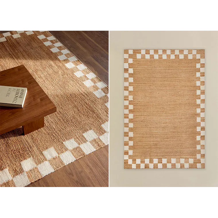 Alfombra rectangular 160x230 cm en yute y algodón Altea 1