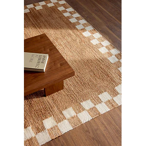 Alfombra rectangular 160x230 cm en yute y algodón Altea