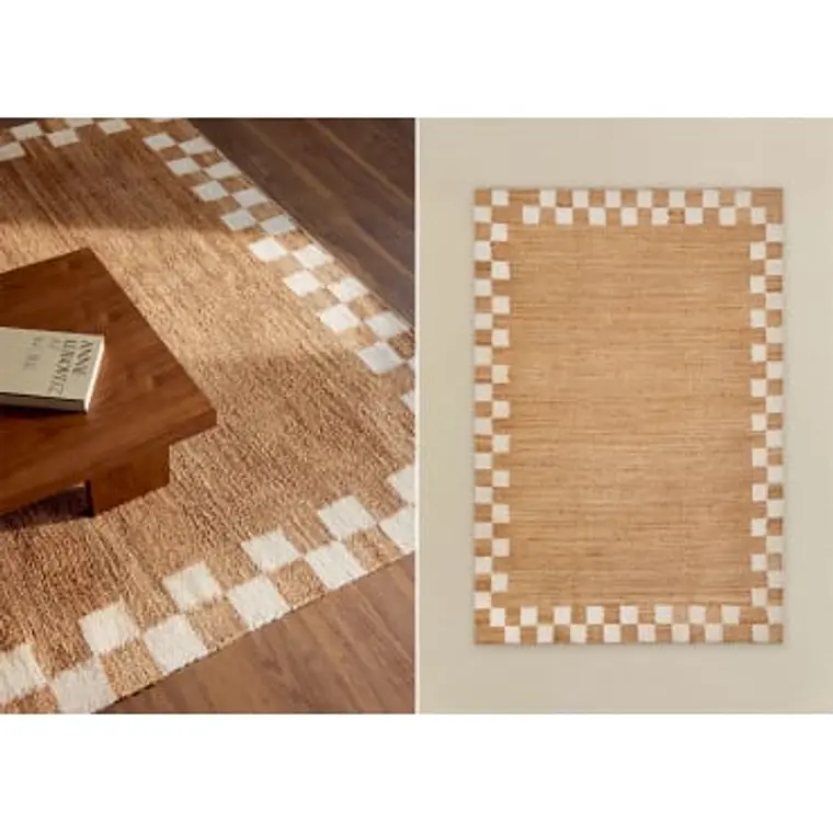 Alfombra rectangular 160x230 cm en yute y algodón Altea 7