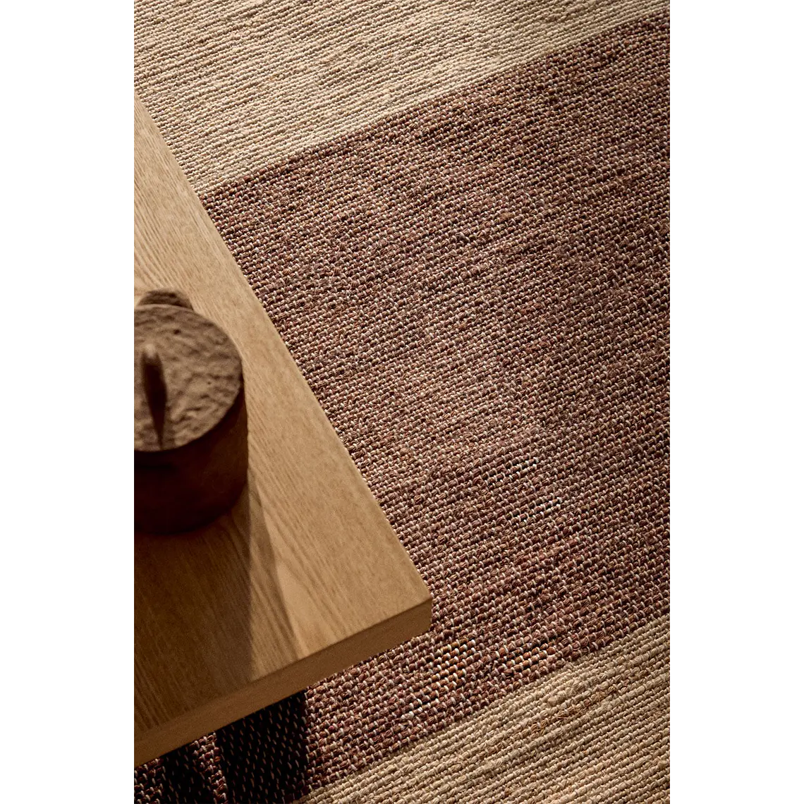 Alfombra rectangular 160x230 cm en yute y algodón colores naturales Xara 3
