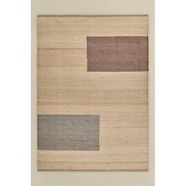 Alfombra rectangular 160x230 cm en yute y algodón colores naturales Xara 5