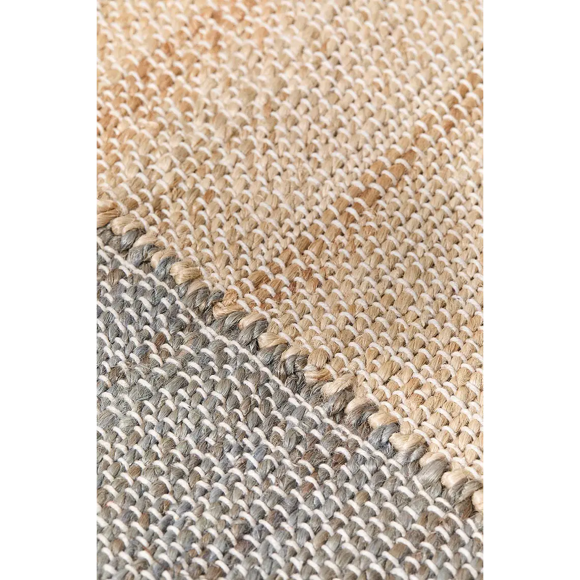 Alfombra rectangular 160x230 cm en yute y algodón colores naturales Xara 7