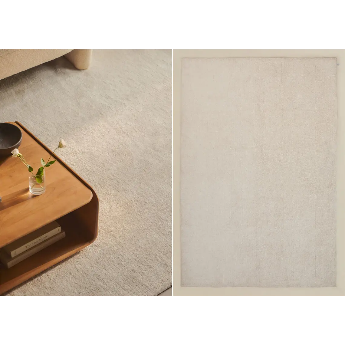 Alfombra rectangular 200x300 cm en beige crema Brisa 1