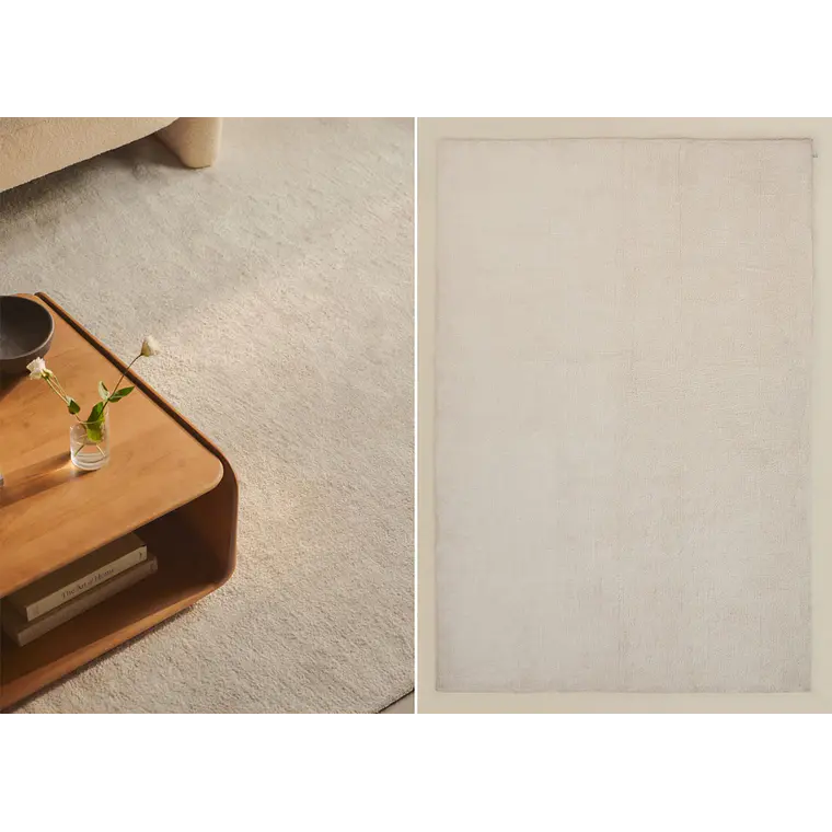 Alfombra rectangular 200x300 cm en beige crema Brisa 1