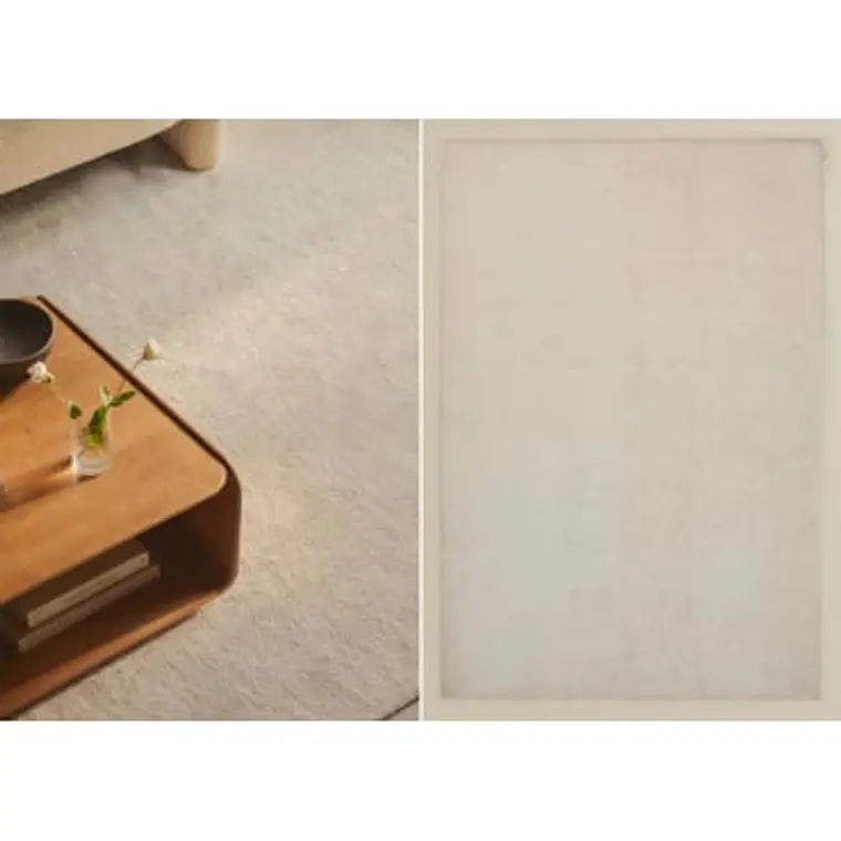 Alfombra rectangular 200x300 cm en beige crema Brisa 7