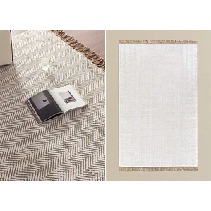 Alfombra rectangular 200x300 cm en polietileno y yute colores naturales Petra