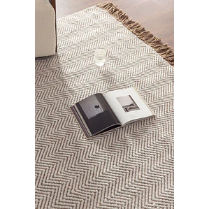 Alfombra rectangular 200x300 cm en polietileno y yute colores naturales Petra